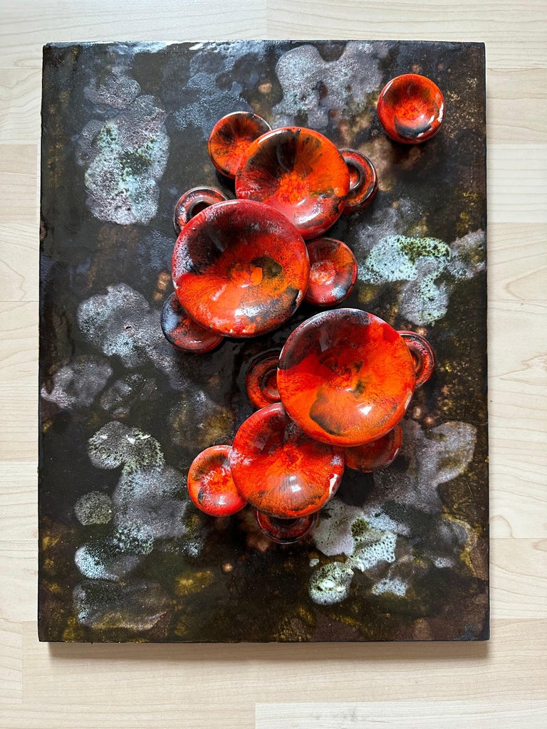 Unique German Ceramic Wall Plate by Ruscha/Space Age Design