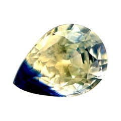 Unique GIA Certified 1.04ct Pear Cut Bi Colour Blue Yellow Sapphire Gemstone