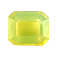 Unique GIA Certified 1.16ct Sapphire Hazy Silky Green Yellow Octagon Cut No Heat