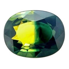 Unique GIA Certified Australian Parti Colour Sapphire 1.37ct Blue Yellow Oval