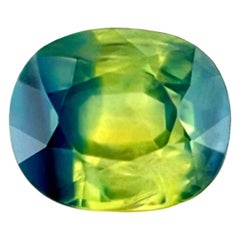 Unique GIA Certified Australian Parti Colour Sapphire 1.39ct Yellow Blue Oval