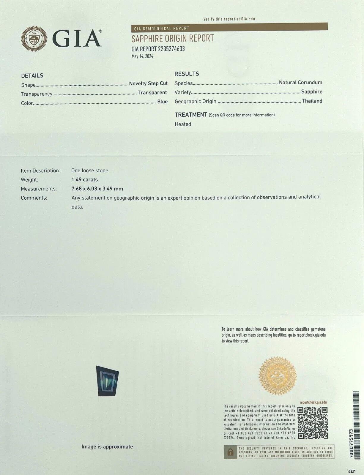 Einzigartige GIA zertifiziert natürlichen 1,49ct Bi Farbe Saphir Fancy Thai Edelstein 7,6x6mm

Einzigartiger GIA-zertifizierter unbehandelter Fancy Bi Colour Blue Thailand Sapphire Edelstein.
1,49 Karat natürlicher Saphir mit einzigartigem blauen