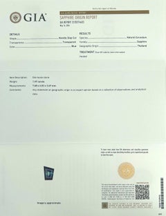 Unique GIA Certified Natural 1.49ct Bi Colour Sapphire Thai Gemstone 7.6x6mm