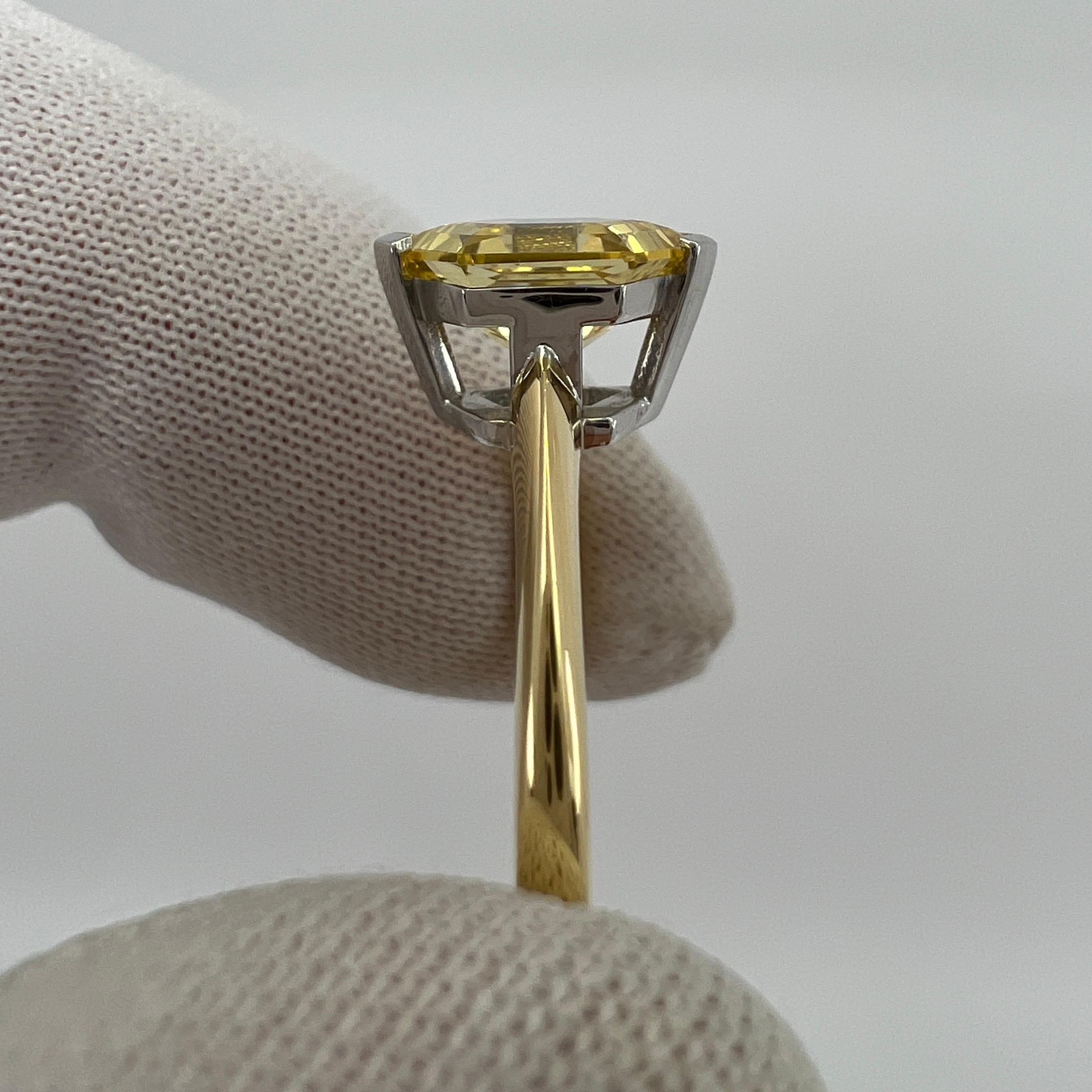 Unique GIA Certified Untreated Yellow Ceylon Sapphire Fancy Hexagonal 18k Ring For Sale 6
