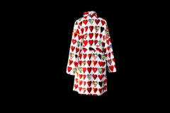 GIANNI VERSACE  1990s Hearts Print Terrycloth Terry Towel Bathrobe Coat Robe M