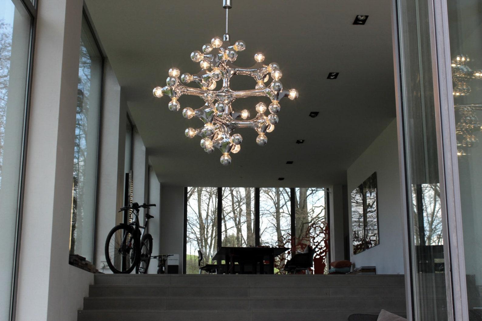 German Unique Gigantic Cosack Chandelier Atomium Ceiling Light, 1970s For Sale