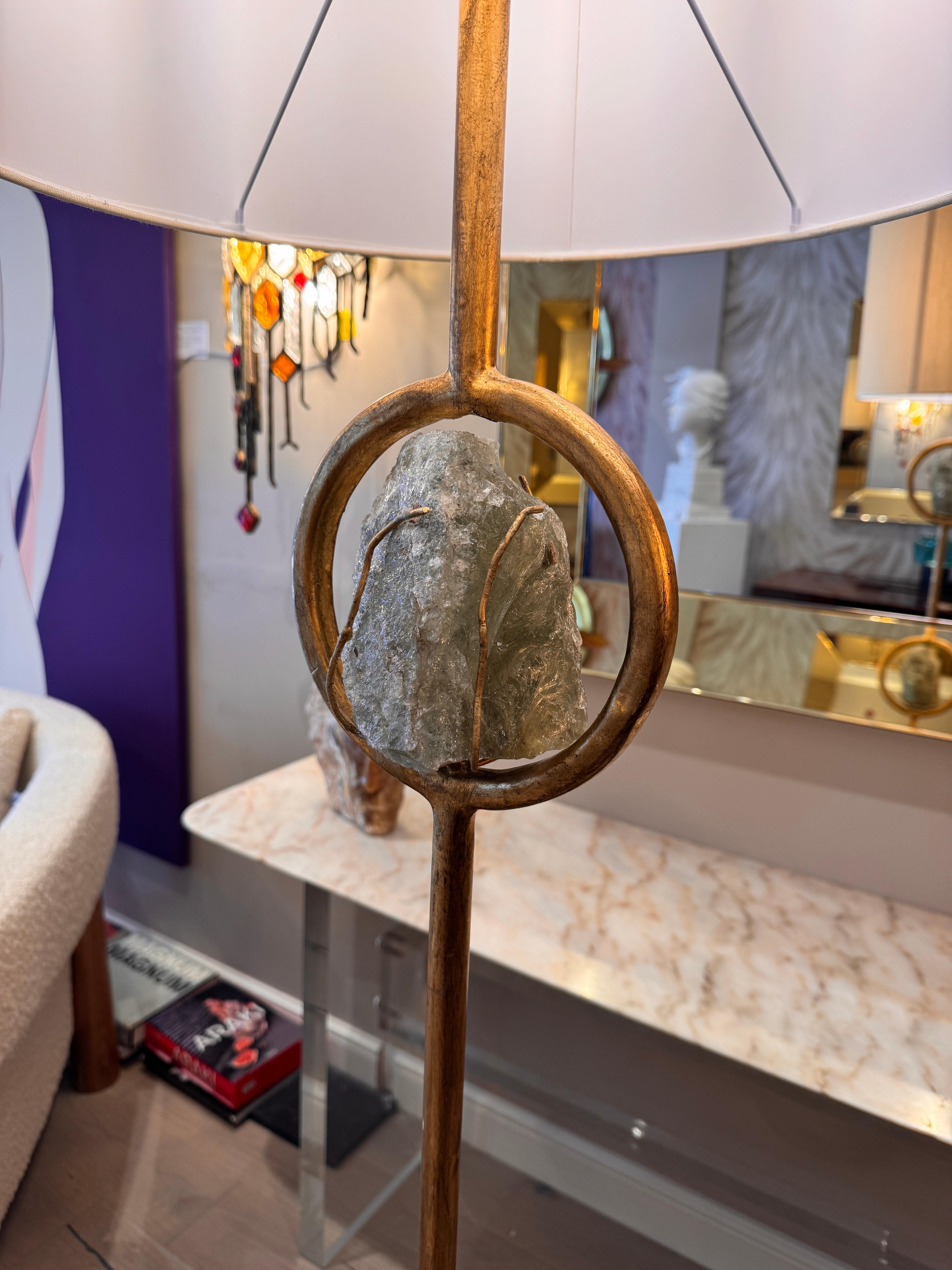 Métal Lampadaire unique en fer doré de Giovanni Banci en vente