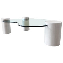 Unique Glass and Marble Coffee Table by Enzo Gallo