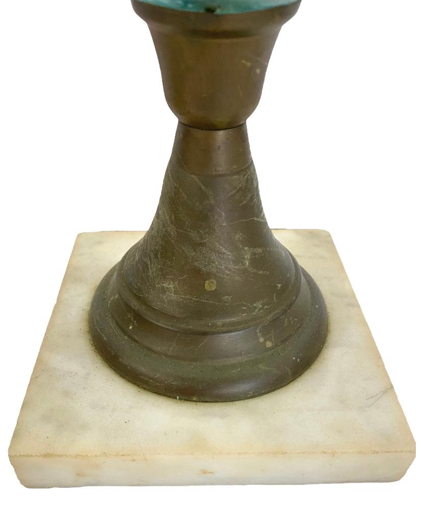 antique brass lamp with marble base