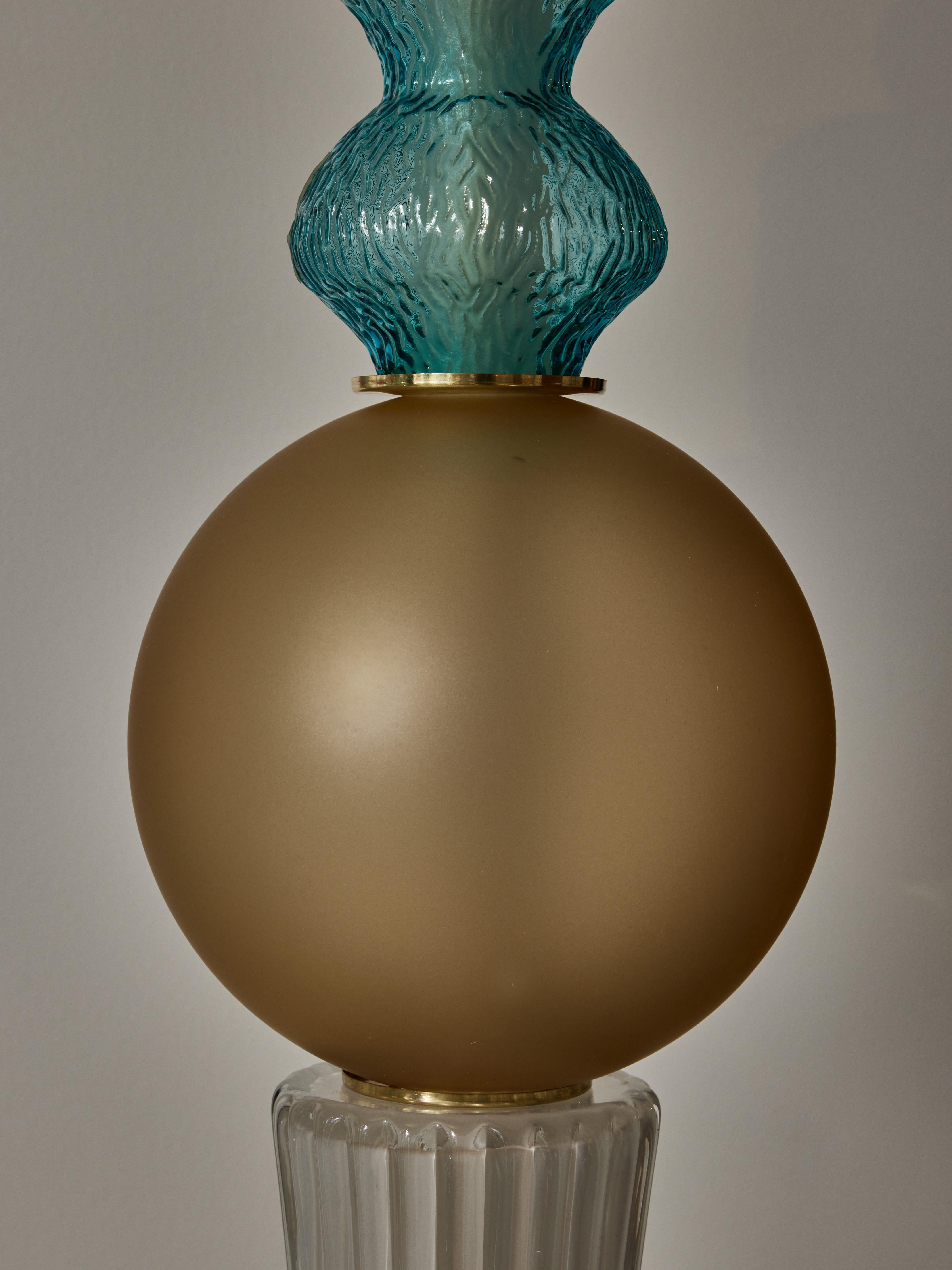 Unique Glass Totem Floor Lamps by Glustin Luminaires For Sale 2