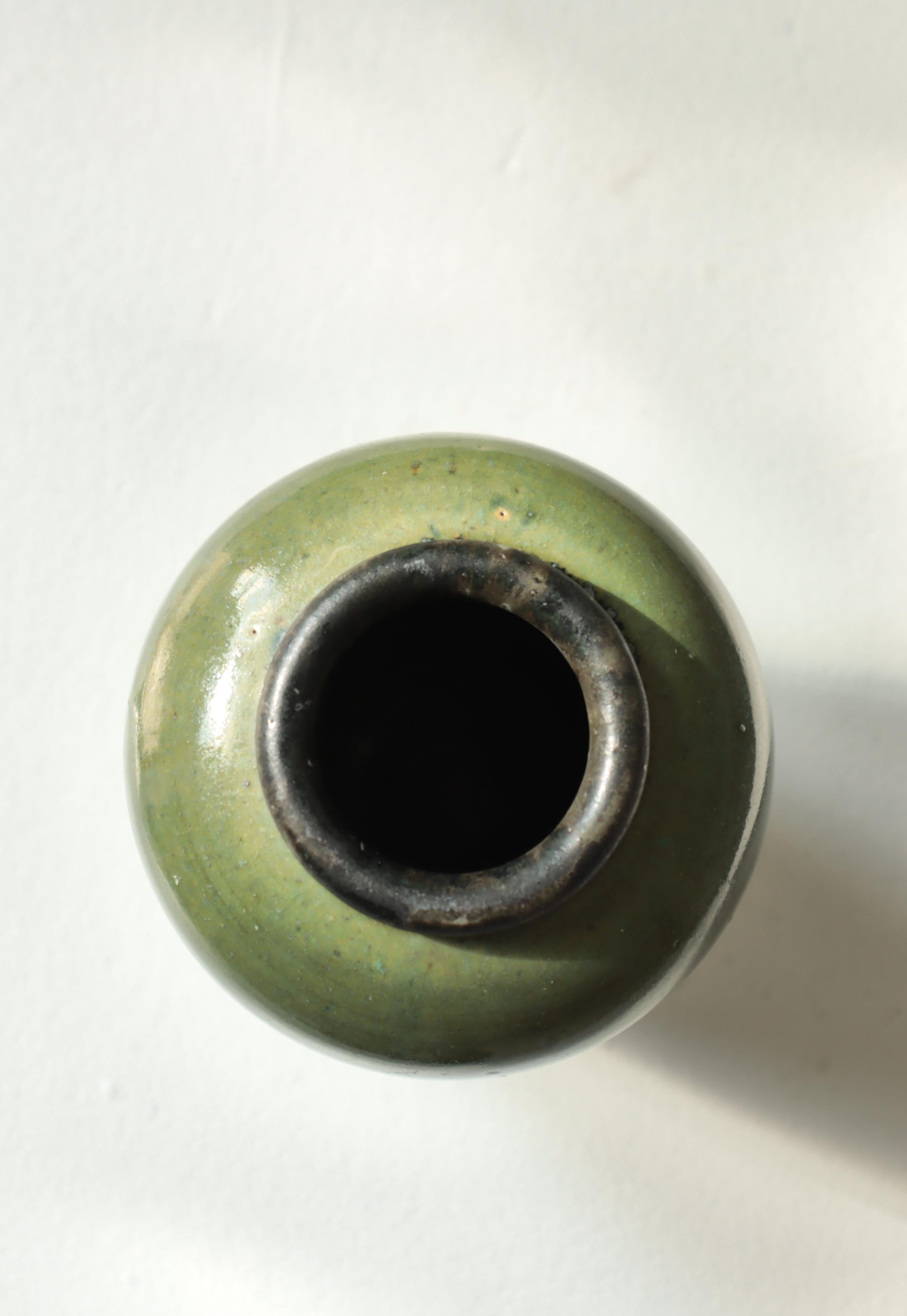Einzigartige glasierte Steingutvase von Arne Bang bei Holmegaard, Kopenhagen, 1930er Jahre (Dänisch) im Angebot