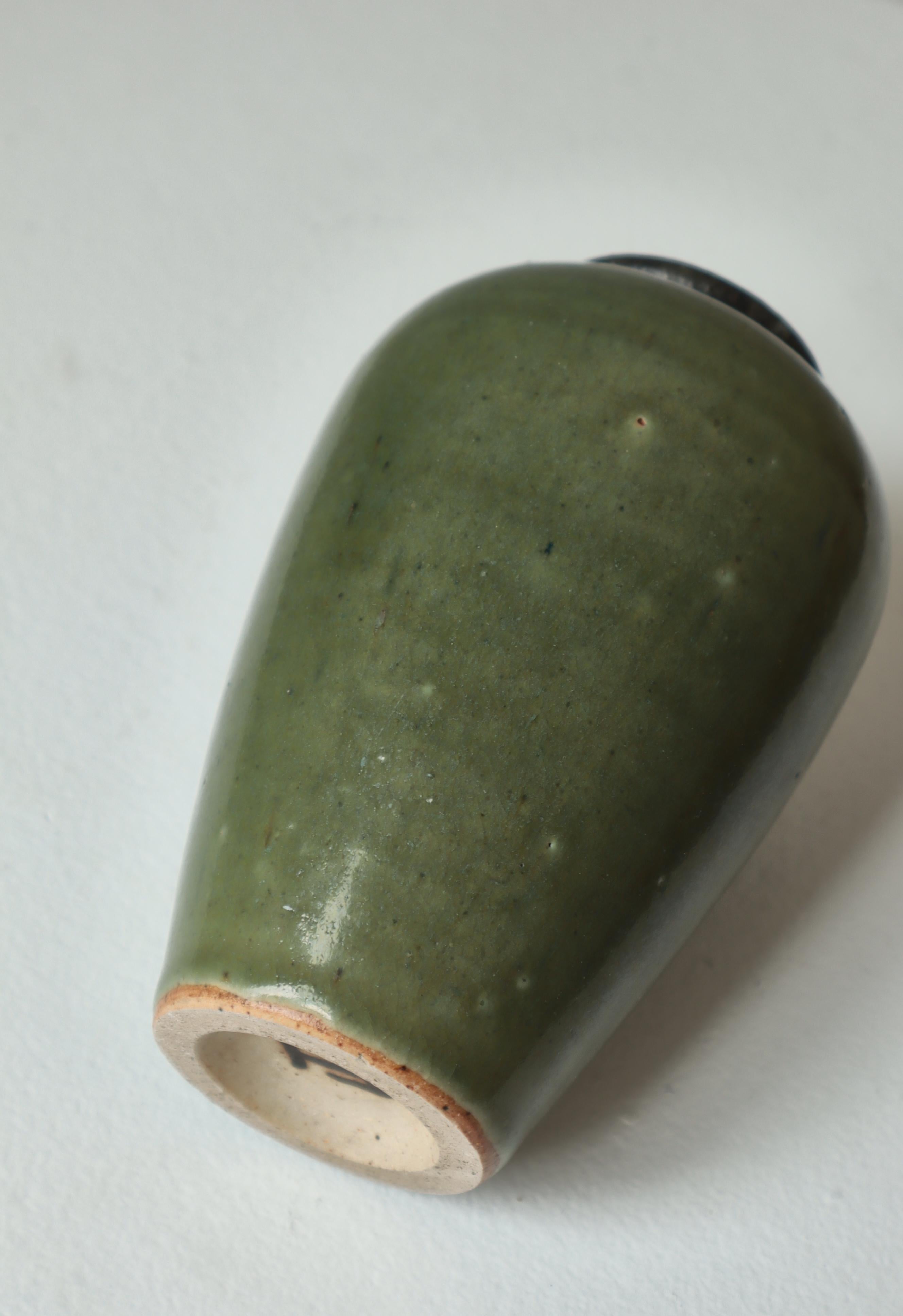 Einzigartige glasierte Steingutvase von Arne Bang bei Holmegaard, Kopenhagen, 1930er Jahre im Zustand „Gut“ im Angebot in Odense, DK