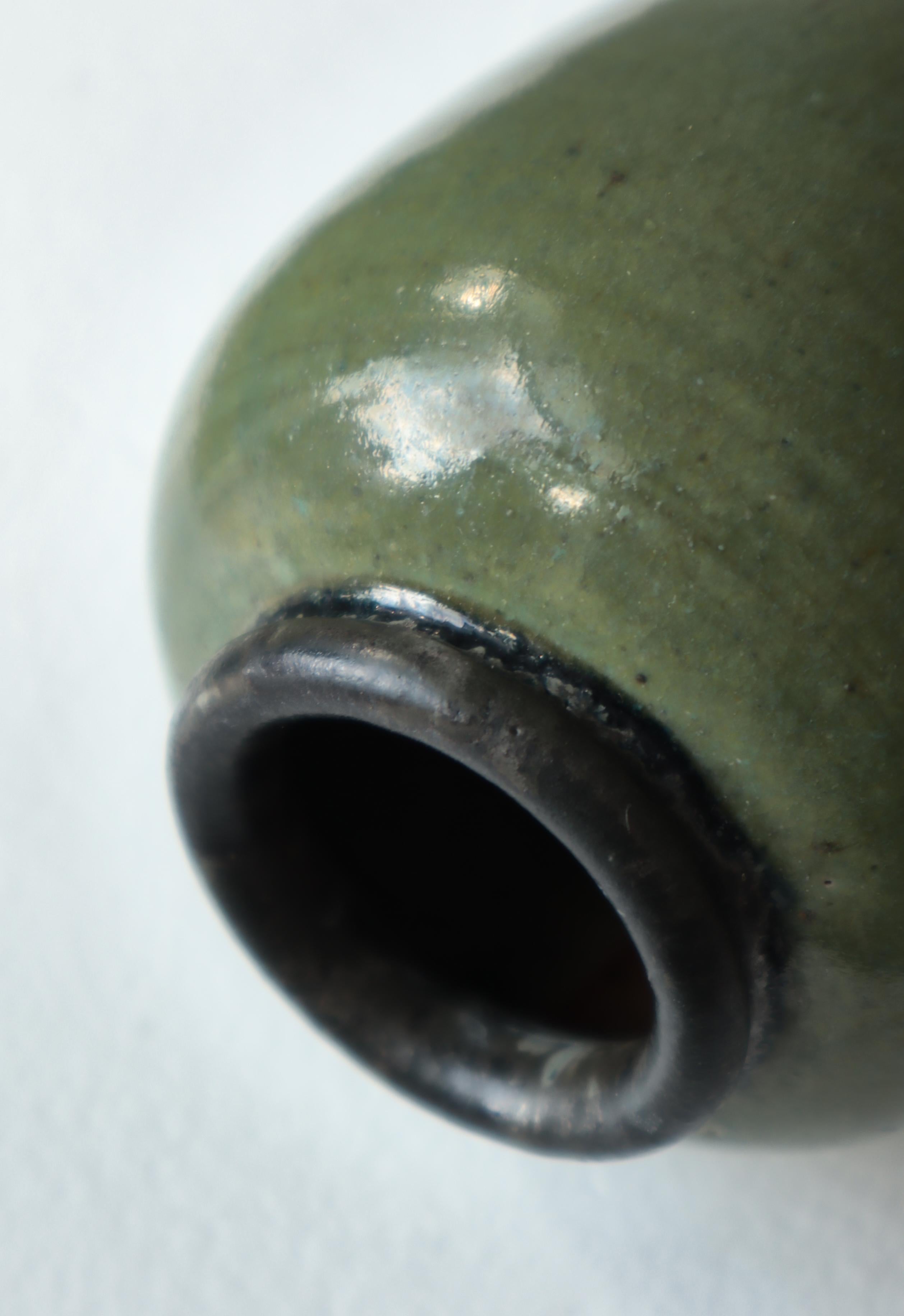 Einzigartige glasierte Steingutvase von Arne Bang bei Holmegaard, Kopenhagen, 1930er Jahre im Angebot 2