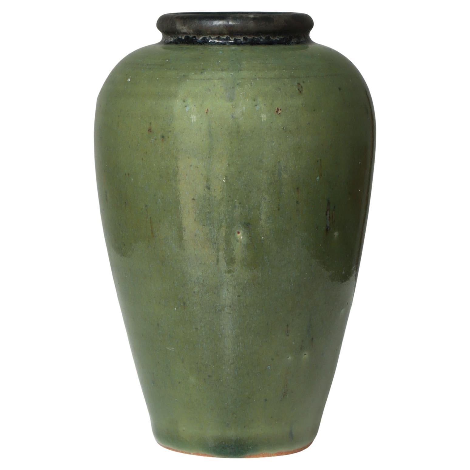 Einzigartige glasierte Steingutvase von Arne Bang bei Holmegaard, Kopenhagen, 1930er Jahre im Angebot