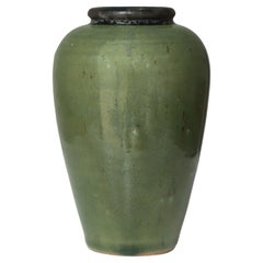 Einzigartige glasierte Steingutvase von Arne Bang bei Holmegaard, Kopenhagen, 1930er Jahre