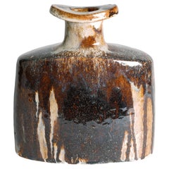 Unique glazed stoneware vase by Curt Magnus Addin, Sweden, 1986
