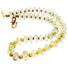 ADJ Magnificent Glittering Elegant Praziolite Pale Green Amethyst, Necklace