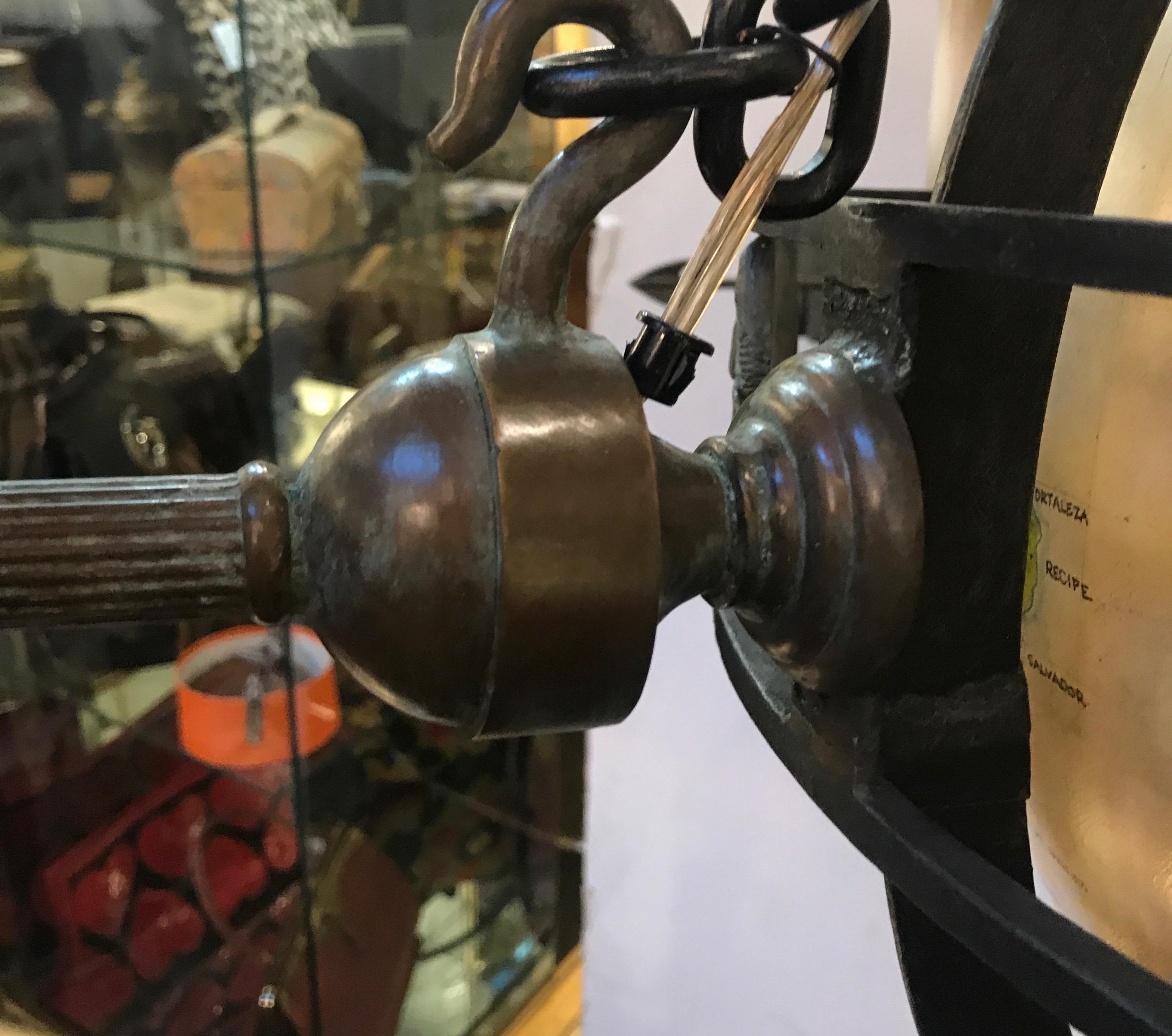 Unique Globe and Bronze Chandelier 4