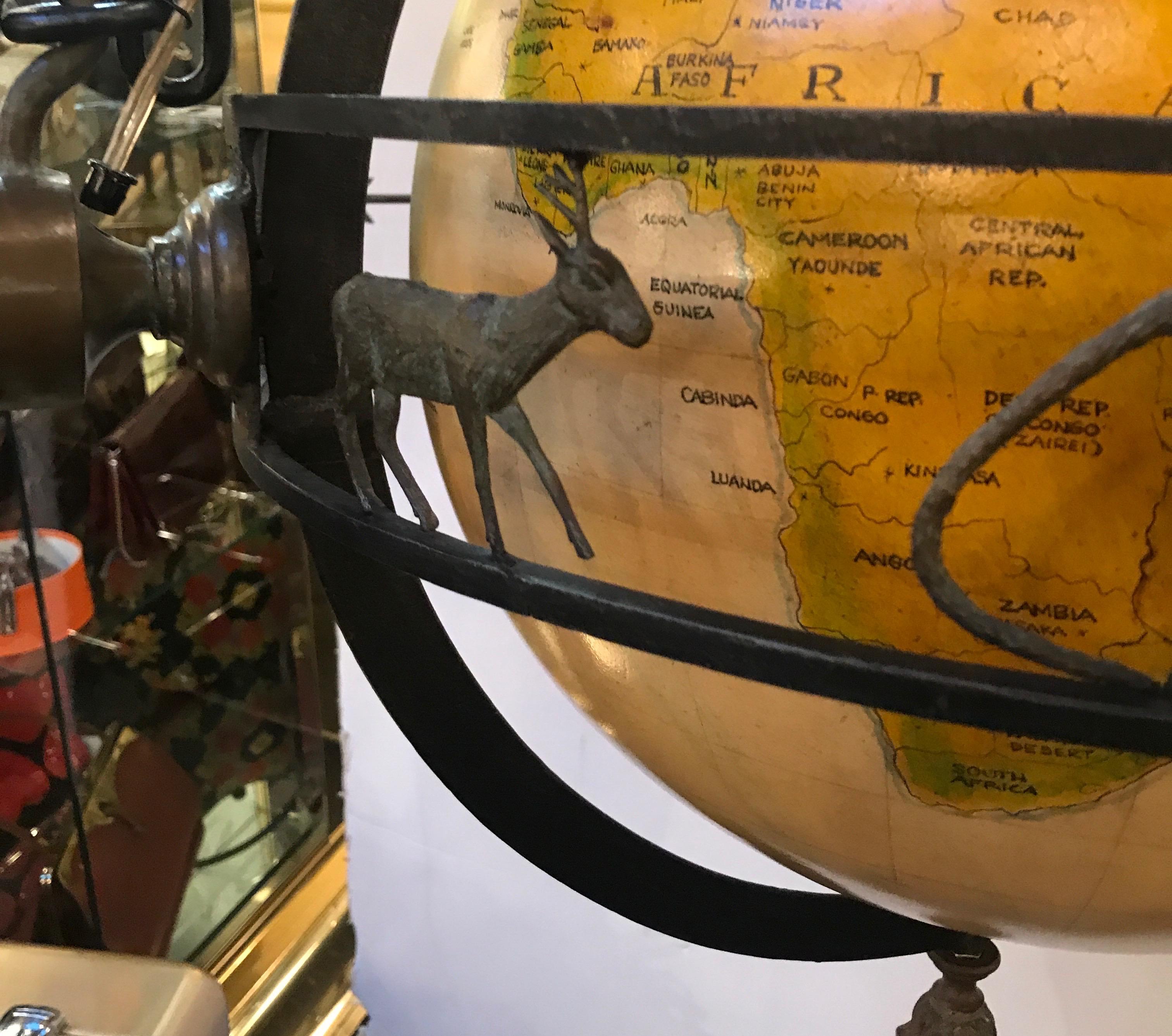 Unique Globe and Bronze Chandelier 1