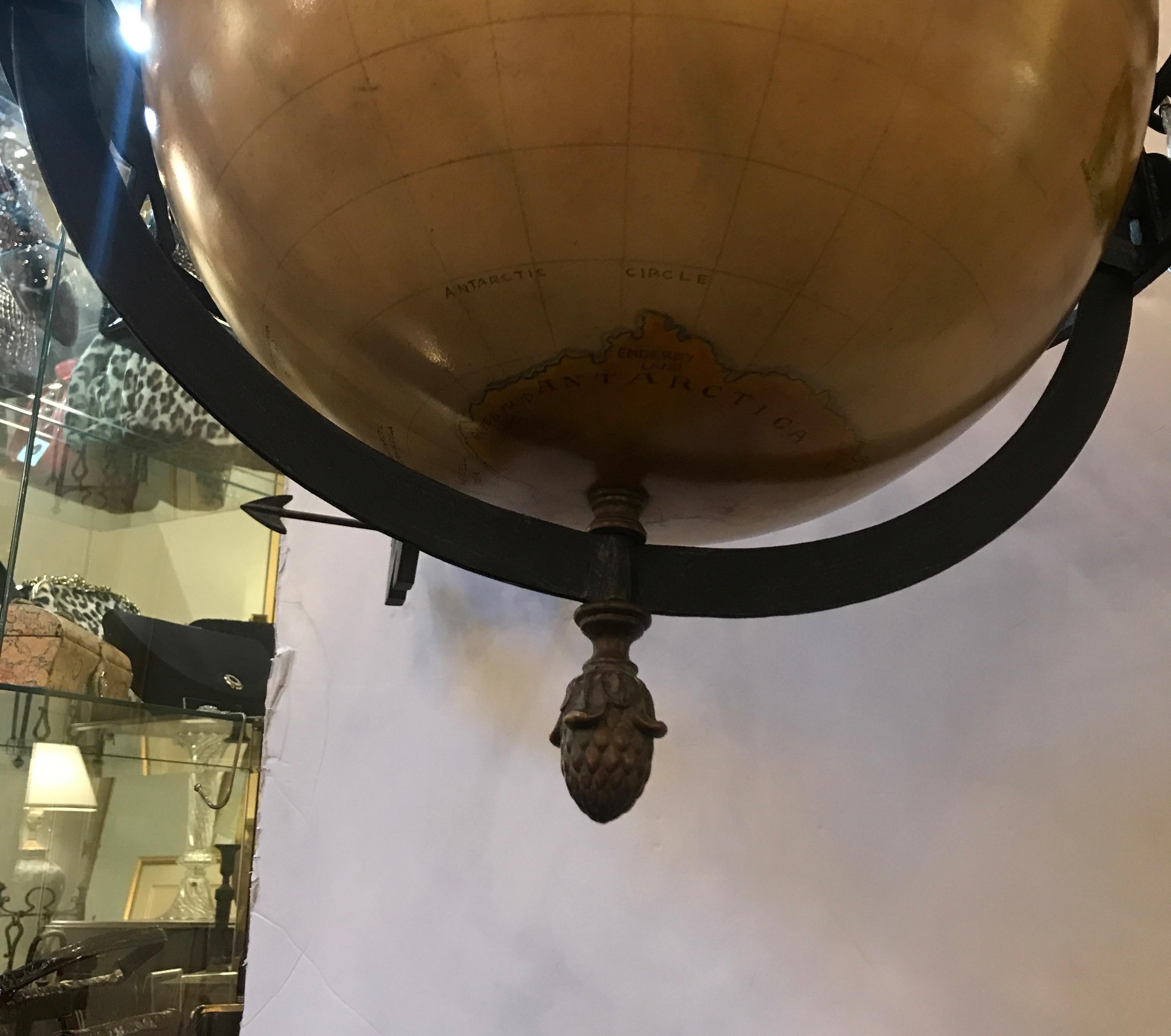 Unique Globe and Bronze Chandelier 2