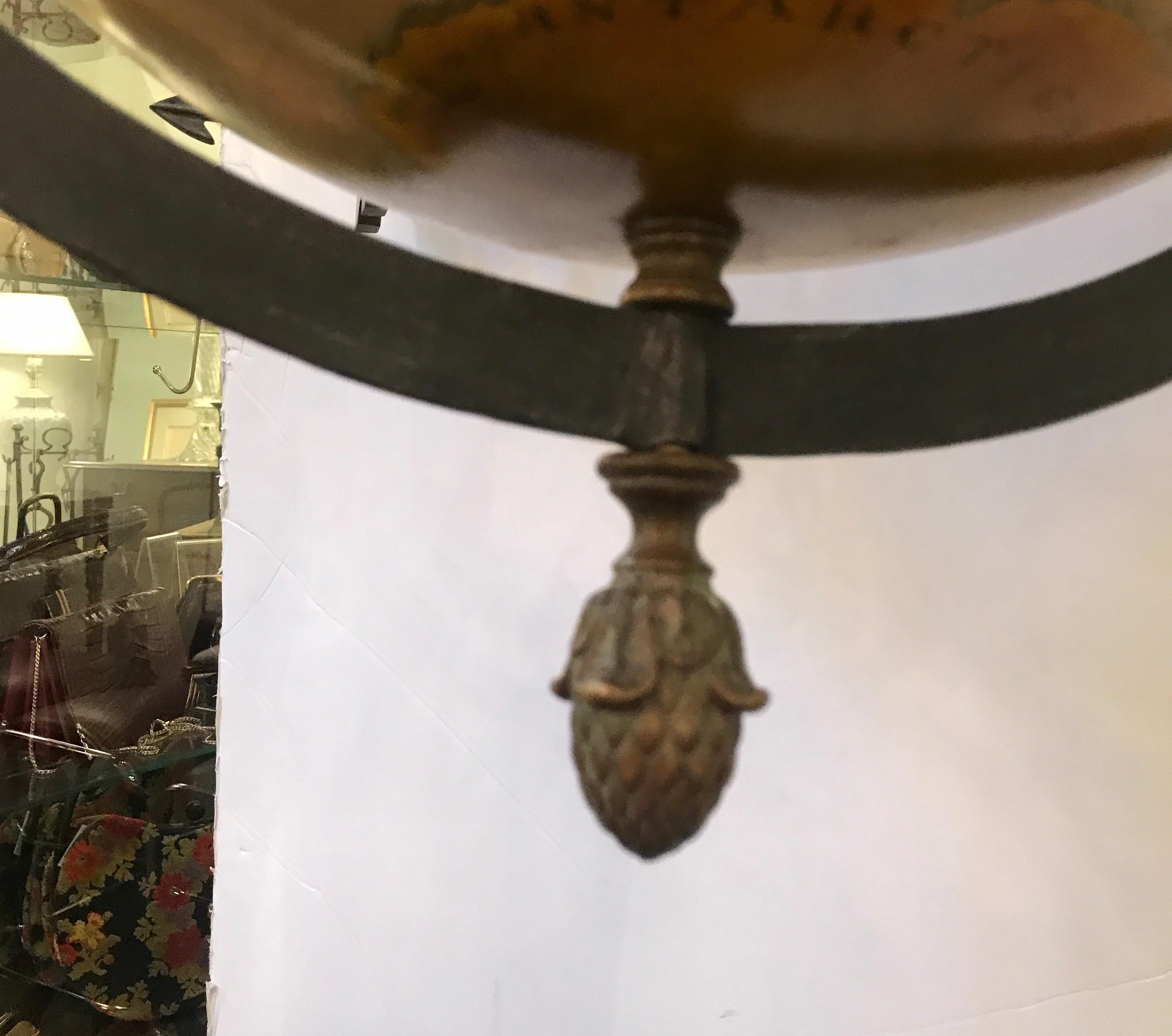Unique Globe and Bronze Chandelier 3