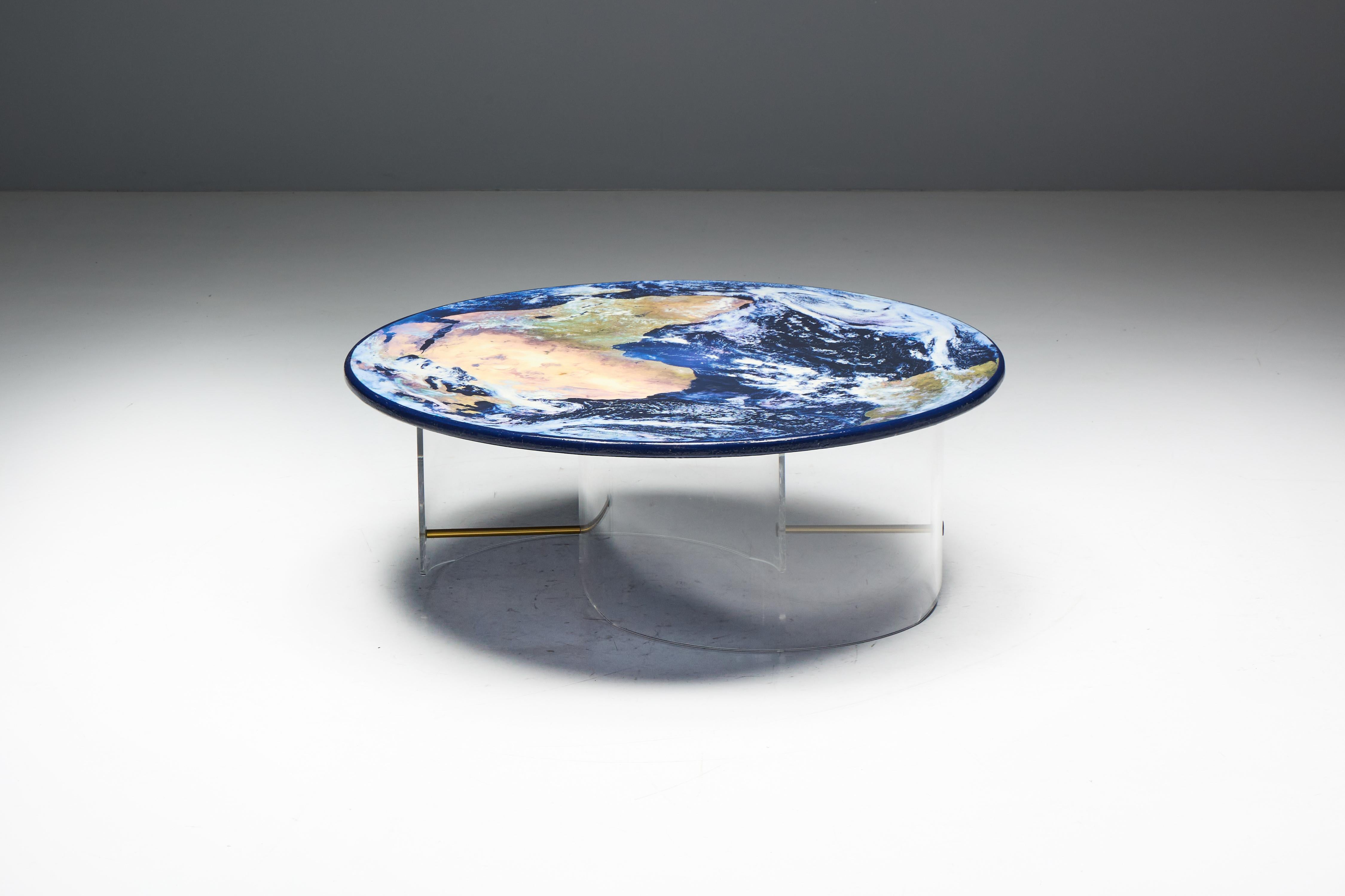 Unique Globe Coffee Table with Plexi Base, 1990s For Sale 5