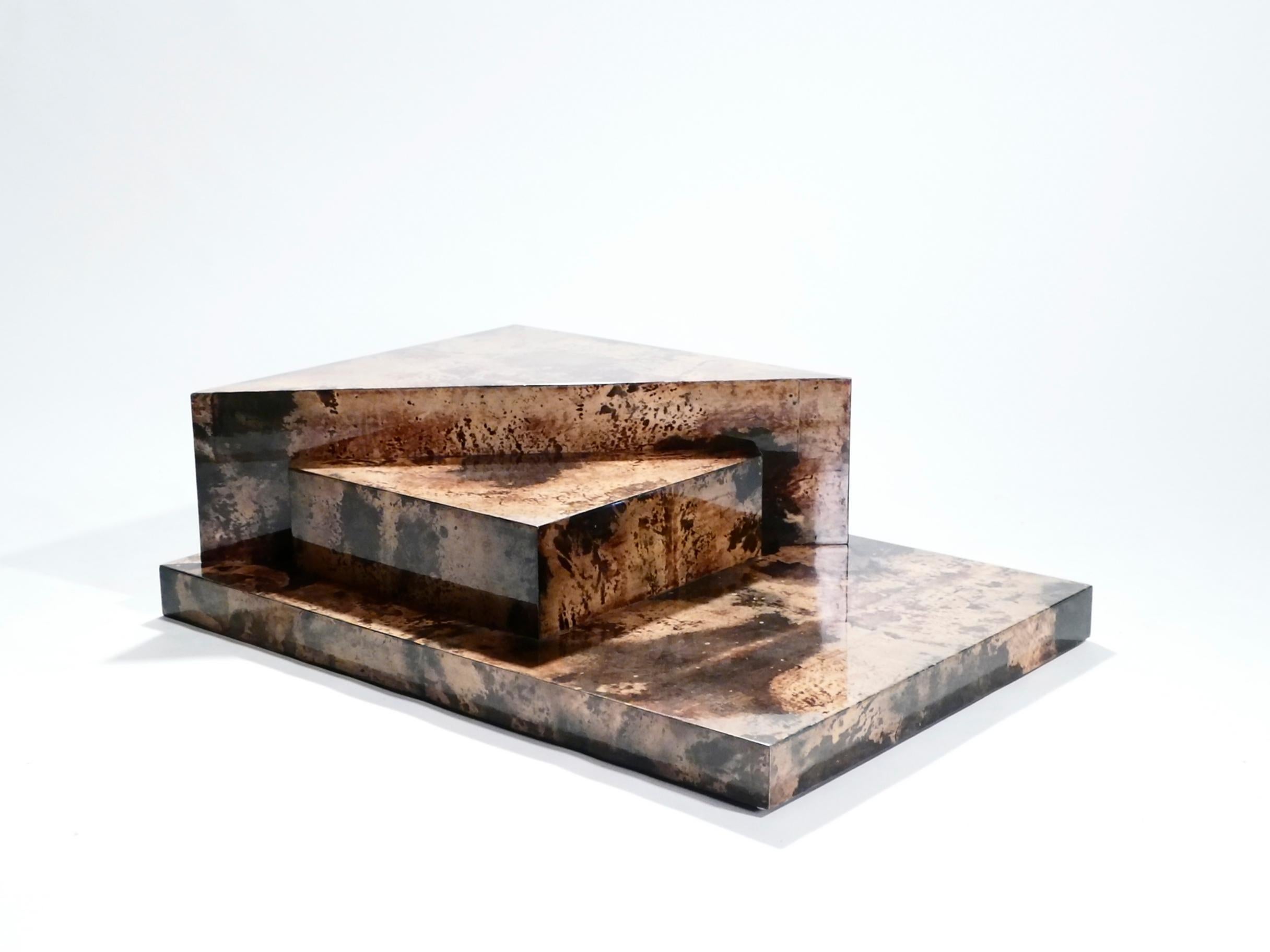 Unique Goatskin Parchment Coffee Table by Aldo Tura, 1960s In Good Condition In Paris, IDF