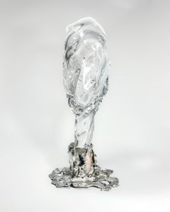 Unique Goblet #03 in Crystal and Silver with Gemstones by Szkło Studio