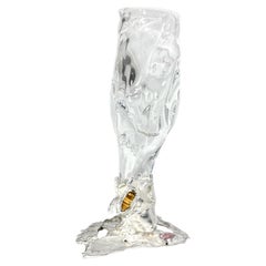 Unique Goblet #04 in Crystal and Silver with Gemstones by Szkło Studio