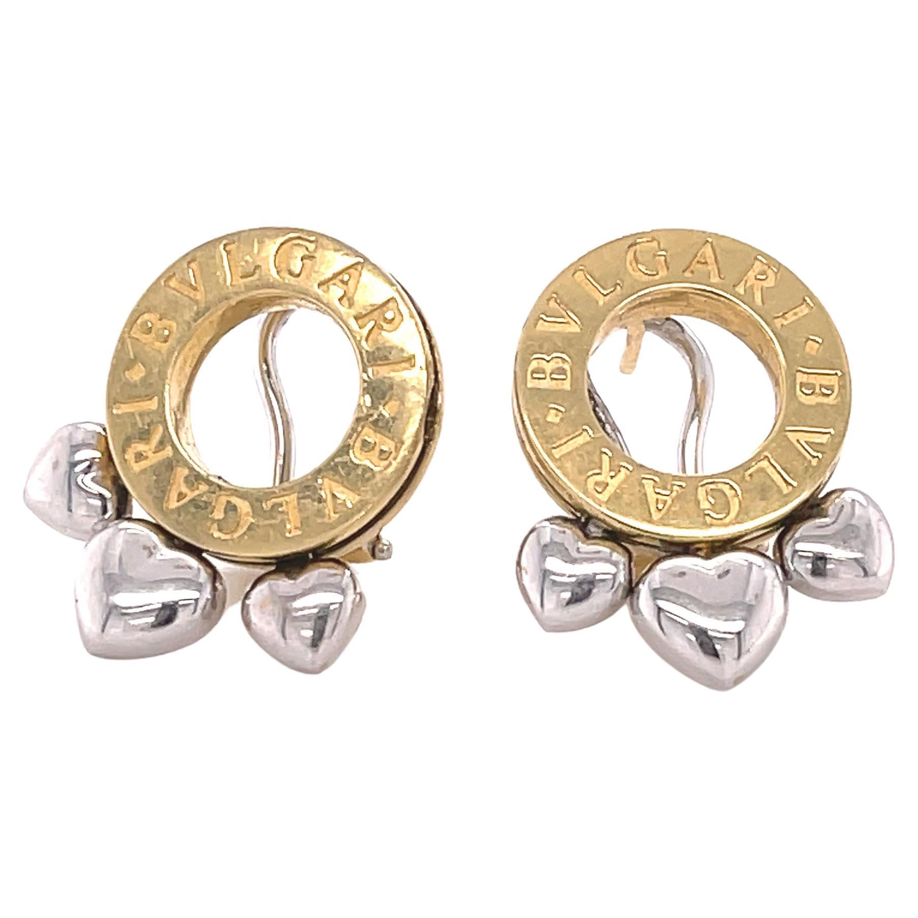 Unique Gold Bvlgari Moving Heart Earrings