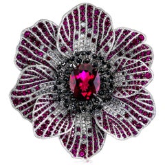 Ciondolo Coronaria in oro con tormaline e diamanti in oro 18k di Alex Soldier
