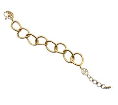 Bracelet à maillons en or unique avec créoles géantes et diamants 0,31 carat