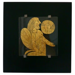 Unique Gold Leaf Artwork, Roger Capron, Vallauris c. 1990