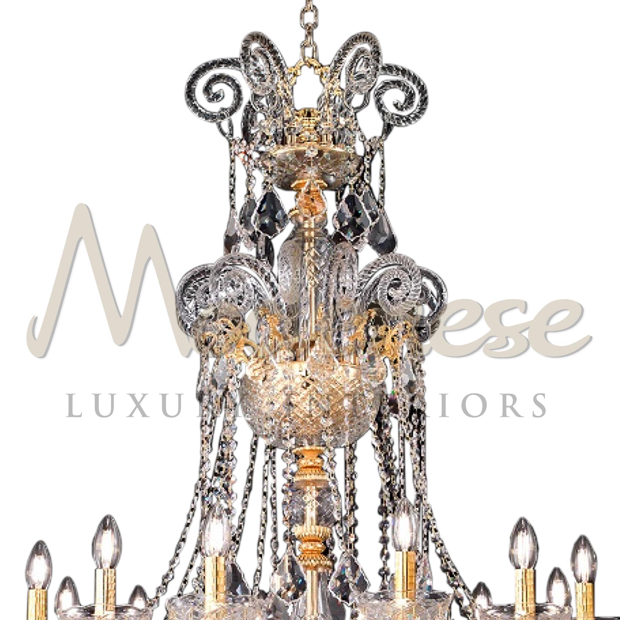 Baroque Unique Gold Plated 12 Lights Chandelier & Clear Scholer Crystal, Made in Italy For Sale