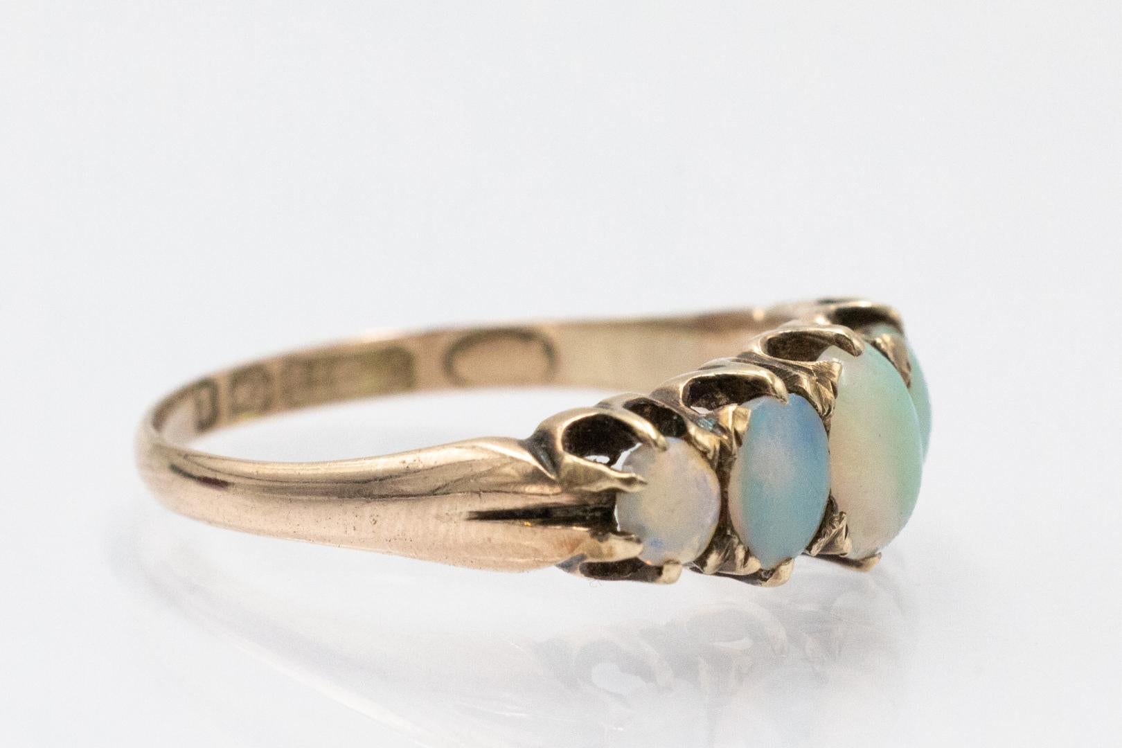 Women's Unique gold ring with opals, Great Britain, 1897. For Sale