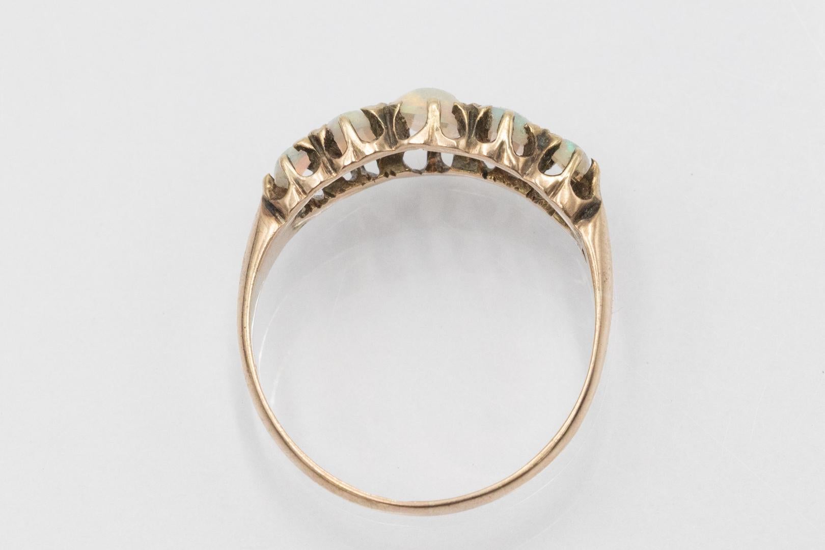 Unique gold ring with opals, Great Britain, 1897. For Sale 1
