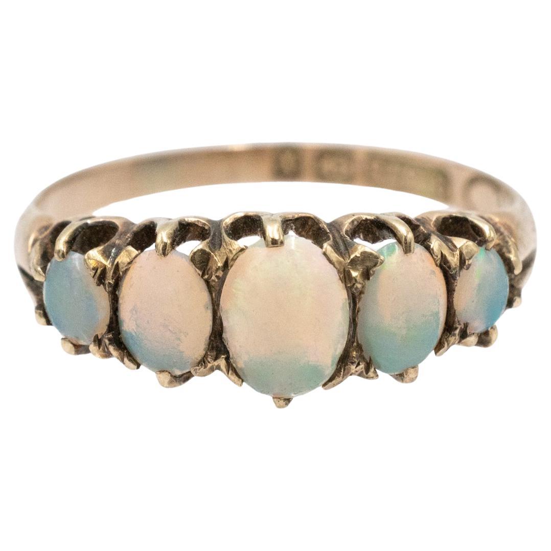 Unique gold ring with opals, Great Britain, 1897. For Sale