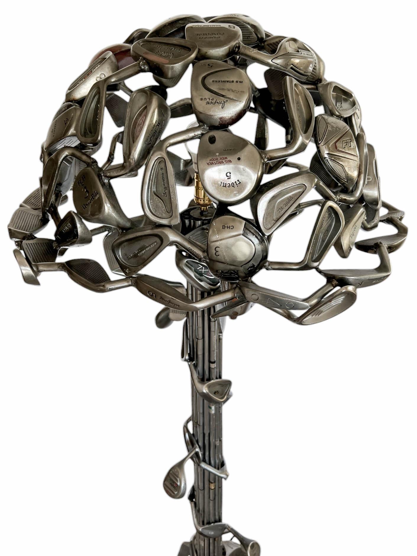 Escultura única de lámpara de pie con temática de golf Estadounidense en venta