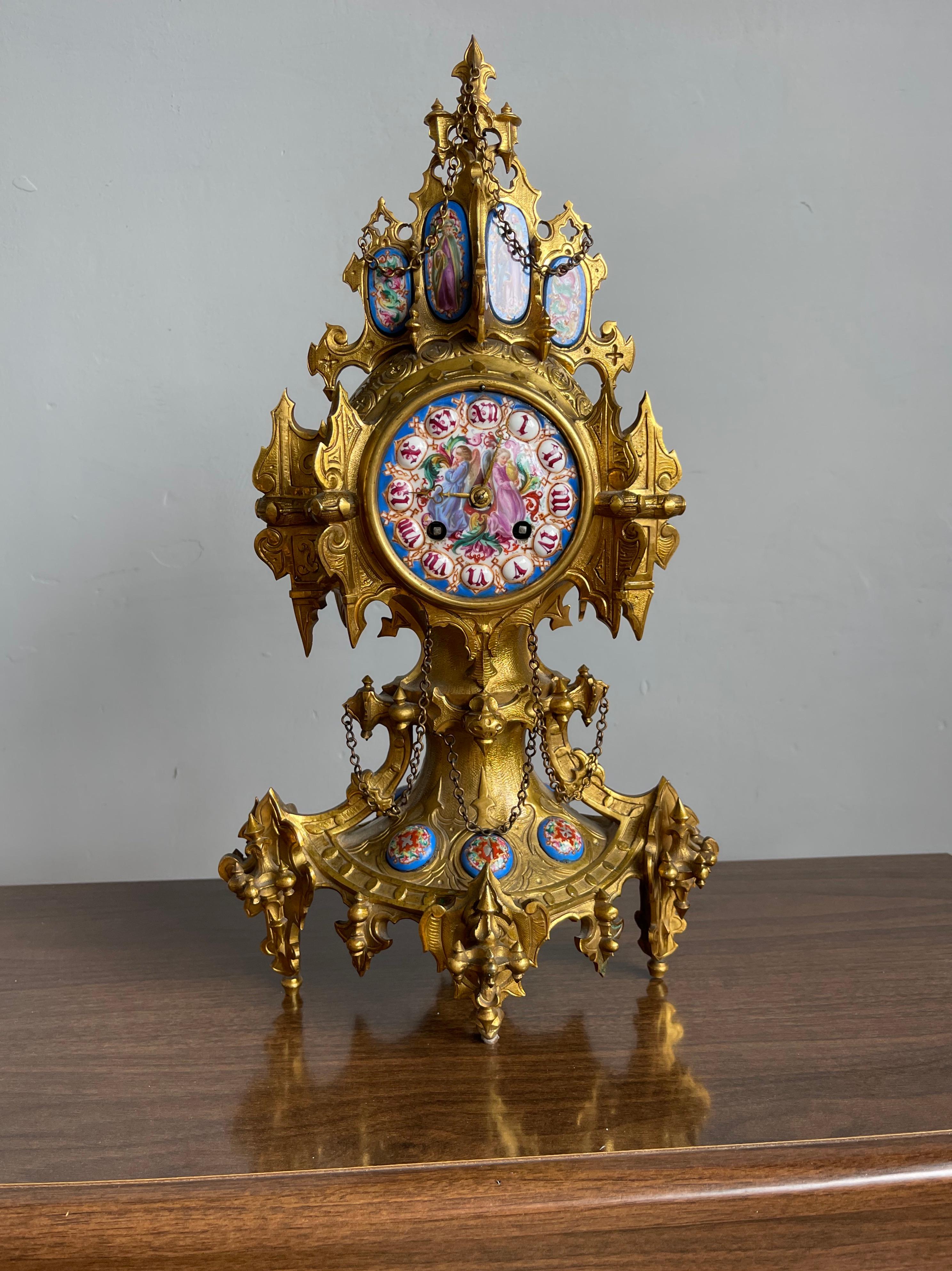 Wonderful clock for the collectors of truly stylish Gothic antiques, by W.H.Tooke, Paris.

Finding this unique (Germany made) Gothic table clock again felt like a blessing. The overall design is remarkable, but the combination of the craftsmanship