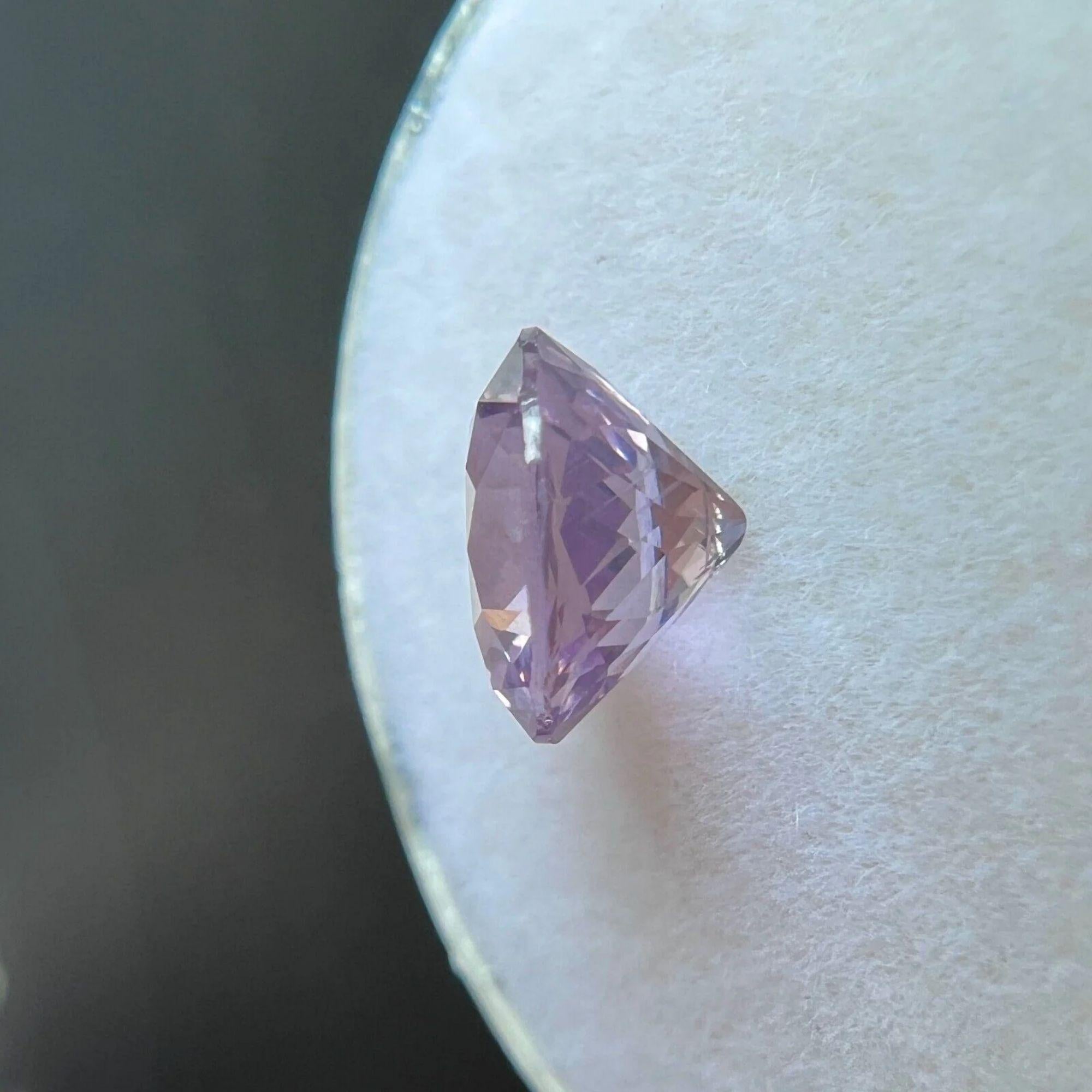 Women's or Men's Unique GRA Certified 1.83 Carat Fine Lilac Purple Spinel Fancy Cut Rare For Sale