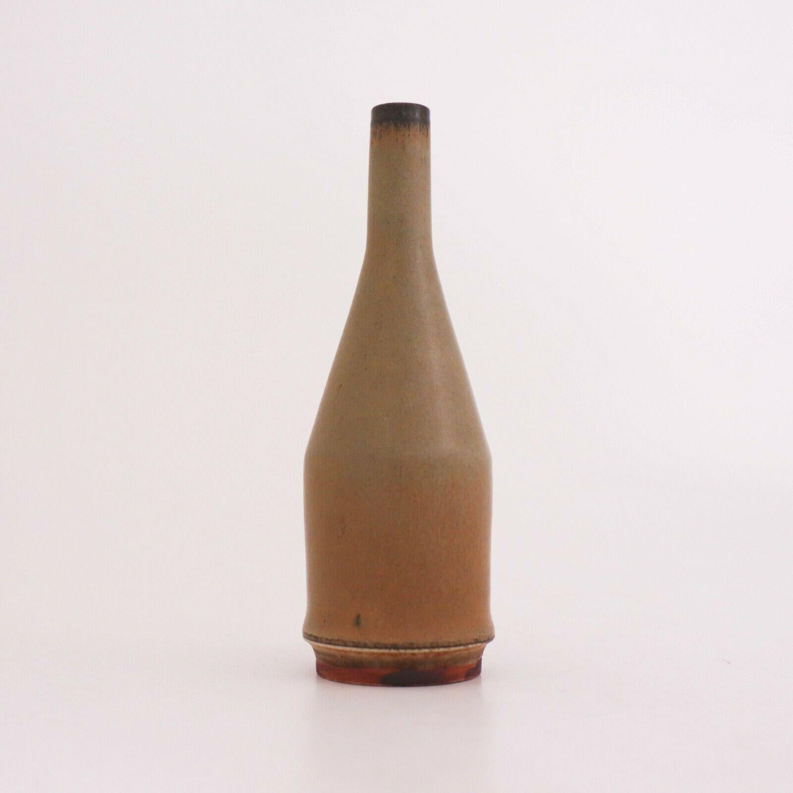 Swedish Unique Gray Stoneware Vase, Carl-Harry Stålhane, Rörstrand, Mid Century Vintage For Sale