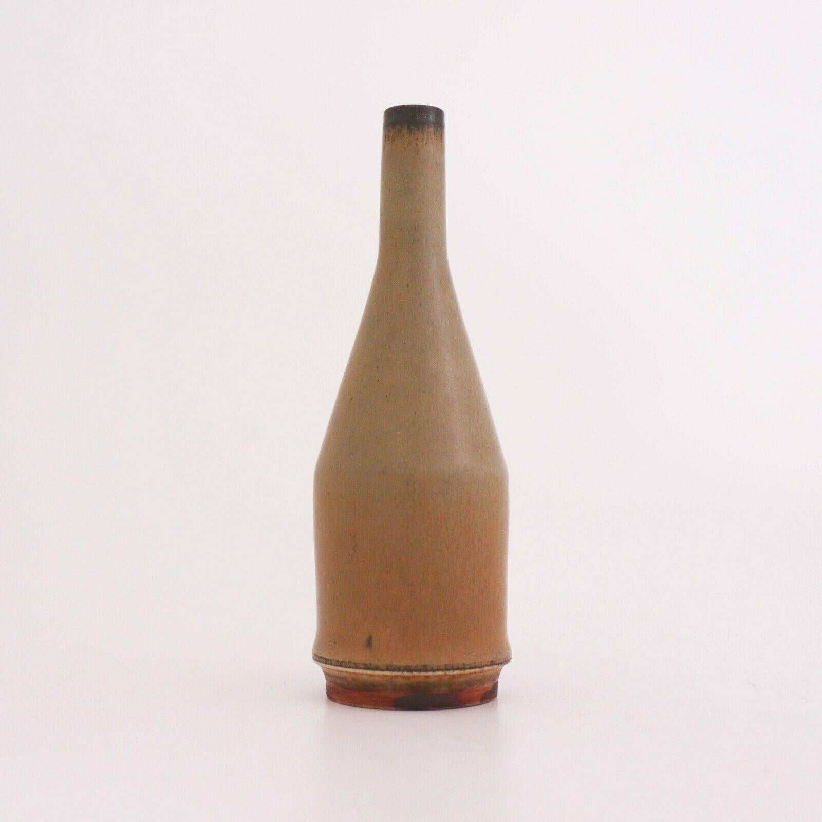 Glazed Unique Gray Stoneware Vase, Carl-Harry Stålhane, Rörstrand, Mid Century Vintage For Sale
