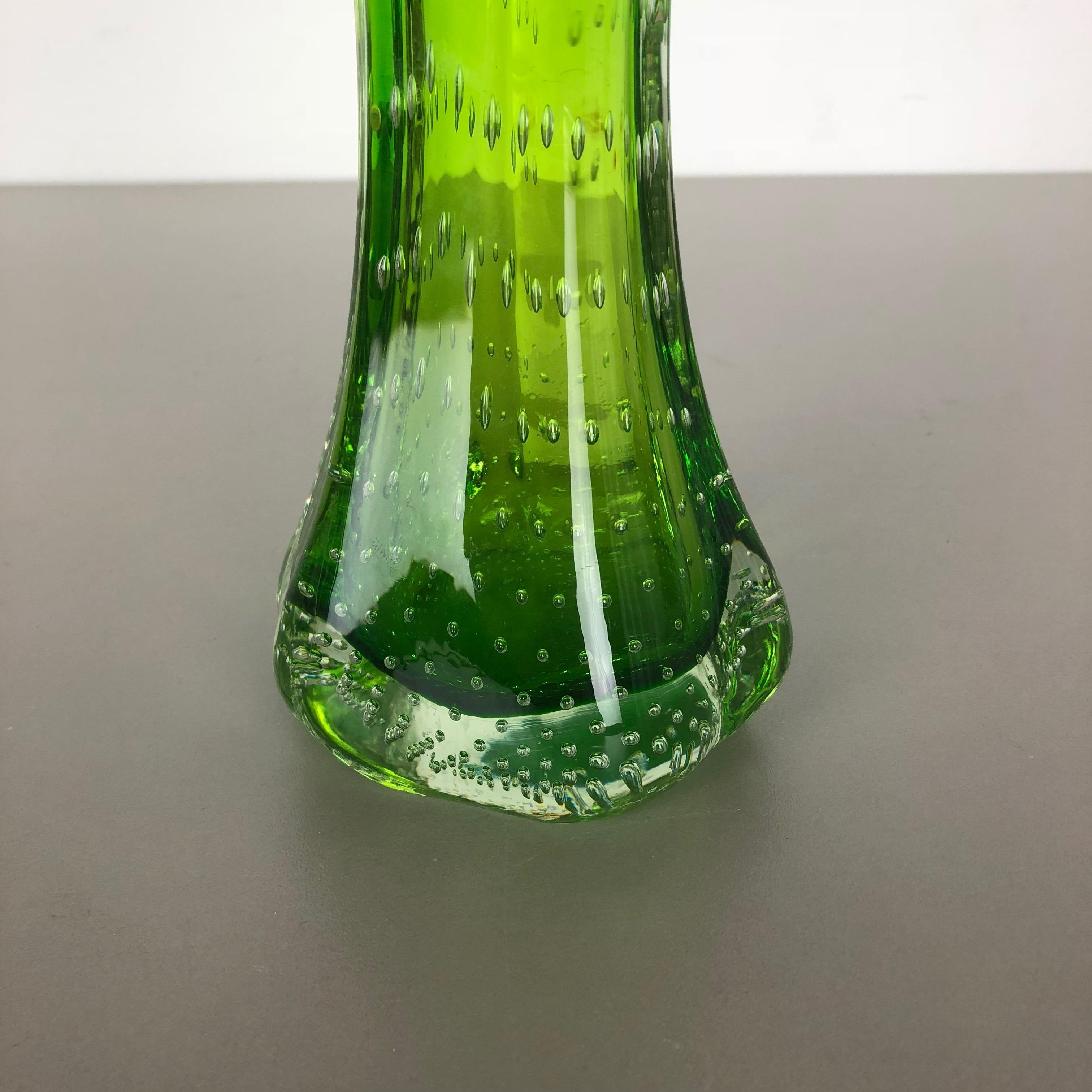 vintage green bubble glass
