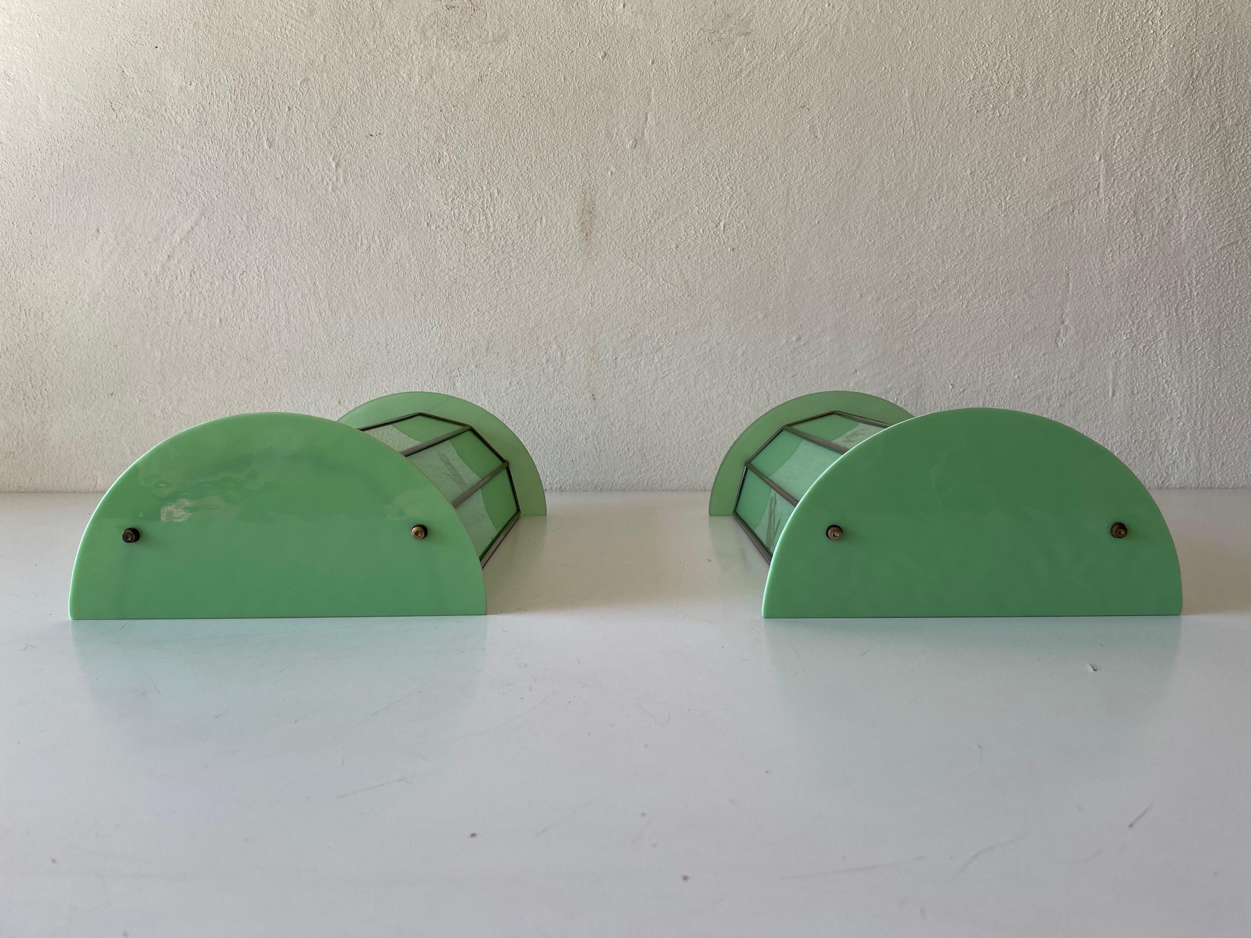 green glass sconces