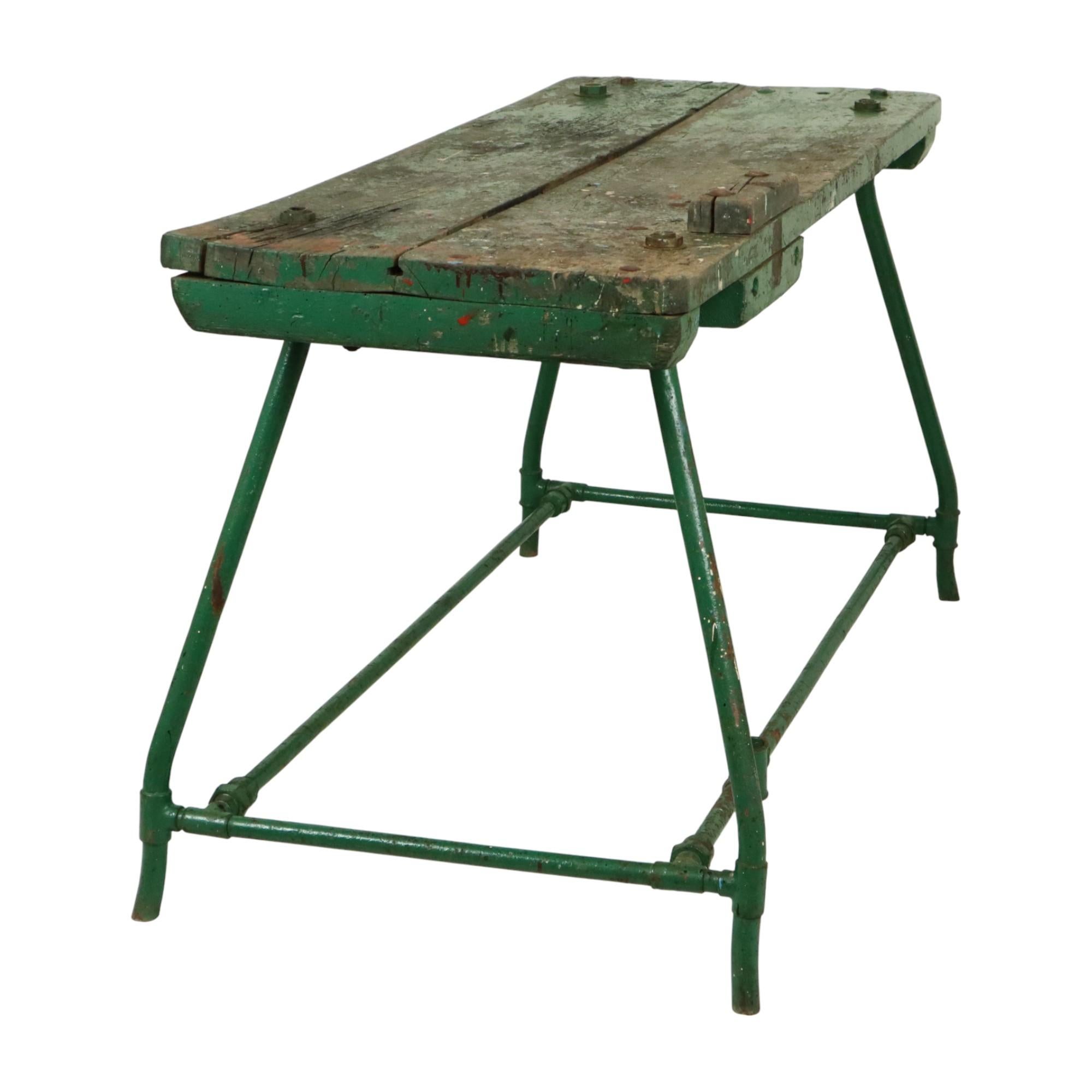 Unico banco da lavoro industriale Greene & Greene Tavolo da lavoro Wood Metal 160cm in vendita 8