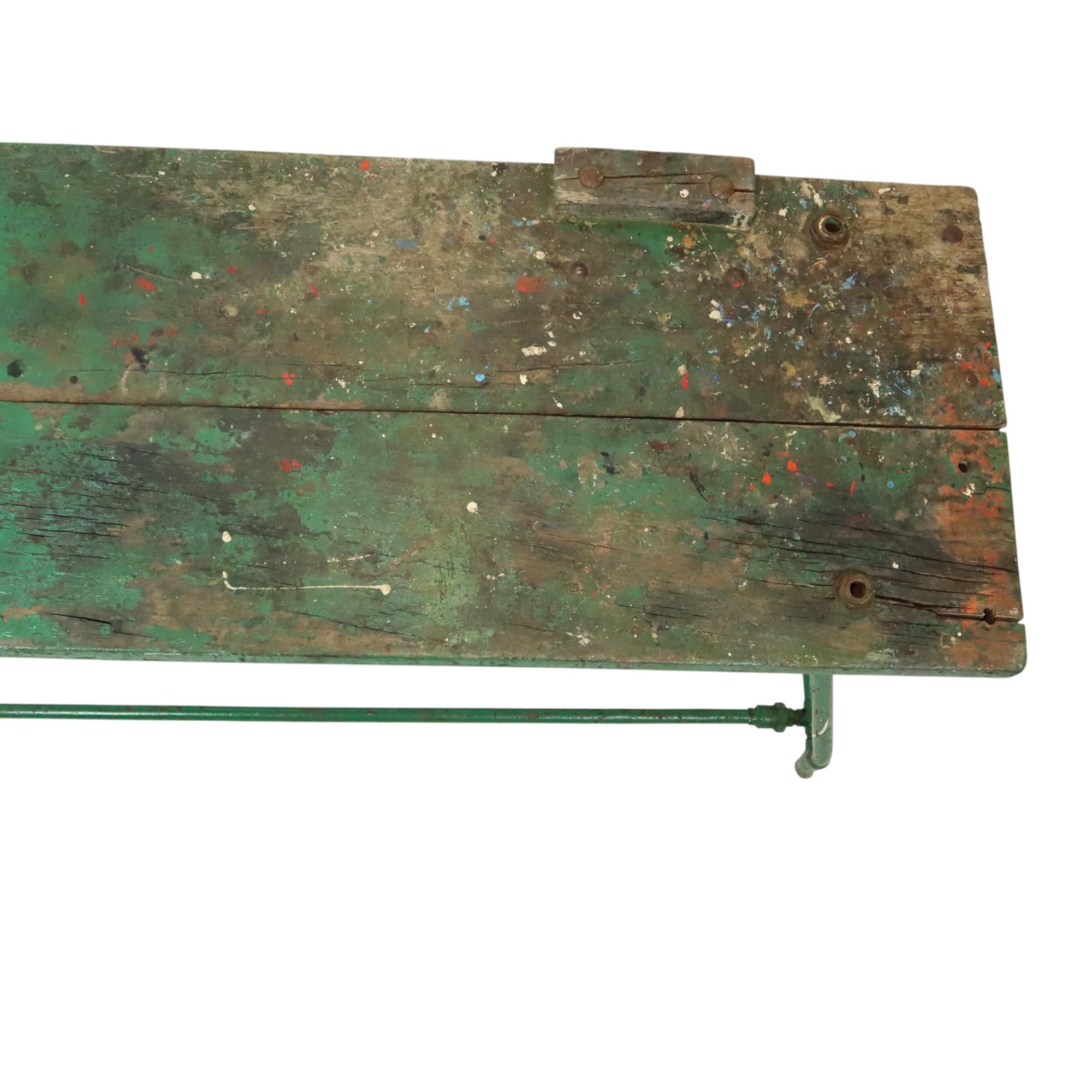 Belga Unico banco da lavoro industriale Greene & Greene Tavolo da lavoro Wood Metal 160cm in vendita