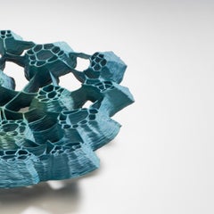 Vasija única de porcelana verde de Sidsel Hanum