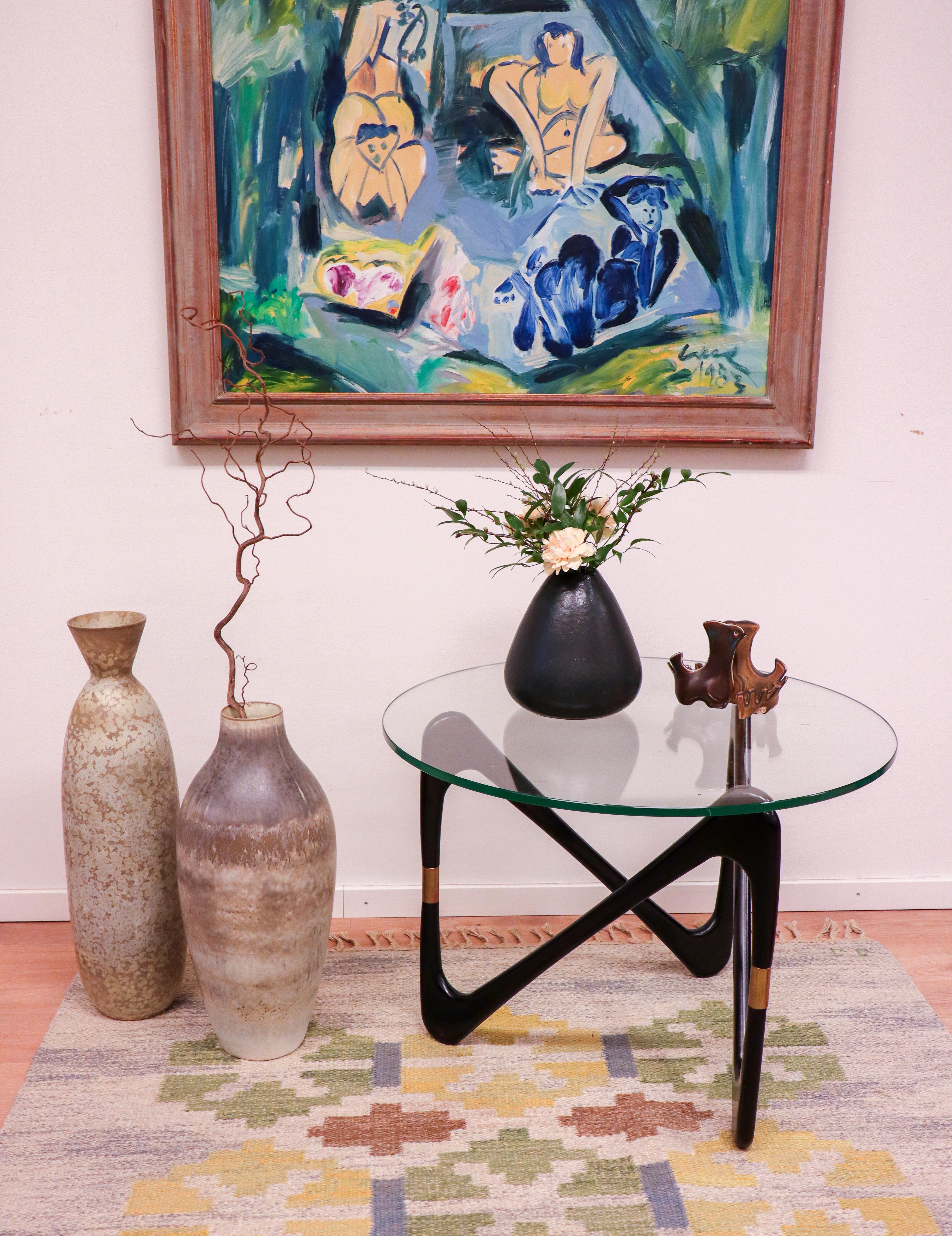 Scandinavo moderno Vaso unico in gres verde, Carl-Harry Stålhane, Rörstrand, 1961 in vendita