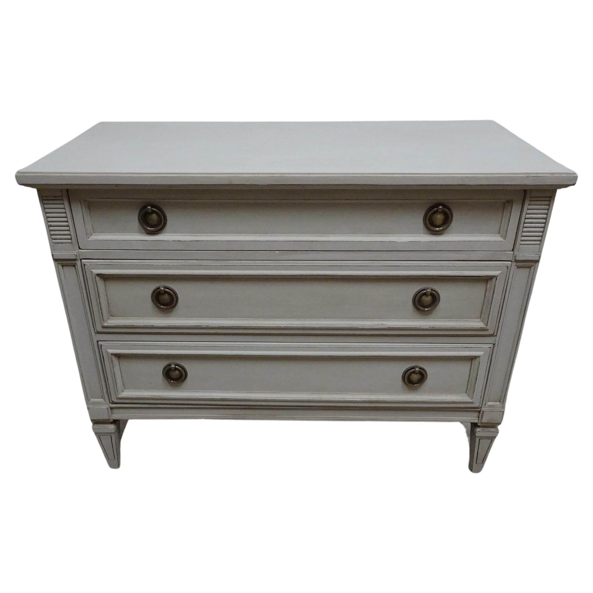   Unique Gustavian Style 3 Drawer Chest Of Drawers
