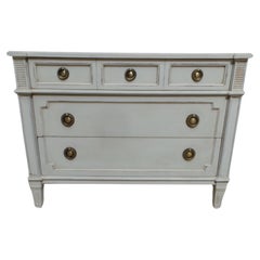 Vintage Unique Gustavian Style 3 Drawer Chest Of Drawers